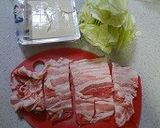豚肉と豆腐とキャベツ煮作り方1写真