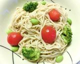 バジル風味　海苔＊トマトの冷やしそば作り方3写真