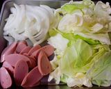 キャベツ万歳♪野菜と魚肉ソーセージ炒め作り方1写真