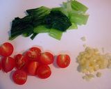 トマ玉☆ナッツ&チンゲン菜入り。作り方2写真