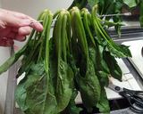 干し野菜☆干し網なしお手軽干しほうれん草作り方3写真