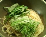 水菜としめじの和風パスタ作り方6写真