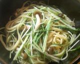 水菜としめじの和風パスタ作り方8写真