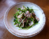 豆苗と豚肉のあっさり炒め♪作り方5写真