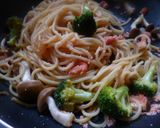 明太子の炒めパスタ♪作り方4写真