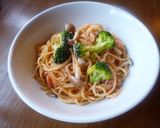 明太子の炒めパスタ♪作り方5写真