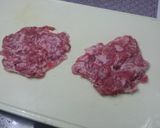 豚コマで　簡単　ミルフィーユとんかつ作り方1写真