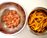 かぼちゃと豚こまのかき揚げ作り方1写真