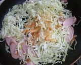 魚肉ソーセージとキャベツの焼きそば作り方6写真