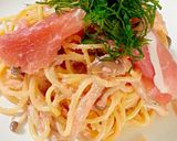 生ハムと明太子のパスタ作り方5写真