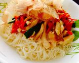 簡単!夏野菜のスタミナ素麺作り方5写真