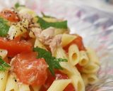 トマトと茄子とベーコンの冷製パスタ作り方7写真