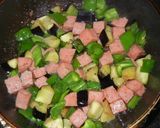 夏野菜とランチョンミートのたこ焼き作り方3写真