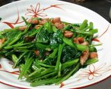 空芯菜（エンサイ）とベーコンの炒め物作り方6写真