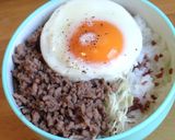 梅ごはんの豚そぼろ丼作り方7写真