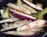 茄子と鶏挽肉のピリ辛ごま麻婆作り方2写真