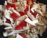 キノコと鶏挽肉の和風スープパスタ作り方3写真