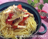 キノコと鶏挽肉の和風スープパスタ作り方6写真