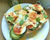 ゴーヤ×茹で卵のトースト　和風ソース味。作り方7写真