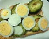 ゴーヤ×茹で卵のトースト　和風ソース味。作り方5写真