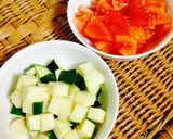 ズッキーニとトマトの卵チーズとじ♬作り方1写真