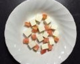 お豆腐とトマトのもずくと大葉のソース作り方1写真