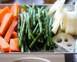 インゲンとがんもの煮物作り方1写真