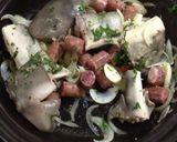 サメとチョリソーのトマト煮込み作り方4写真