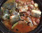 サメとチョリソーのトマト煮込み作り方5写真