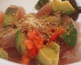 塩トマトで♪マグロとアボカドの温玉丼作り方1写真