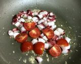 タコとクリームチーズのトマトソースパスタ作り方2写真