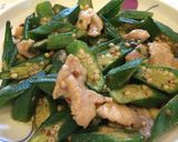 オクラと豚肉のトウチ炒め作り方7写真