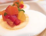 ゆで卵onｶﾗﾌﾙ塩ピーマン～美味お摘み作り方3写真