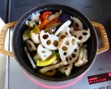 ストウブでささ身と彩野菜の甘酢炒め作り方3写真
