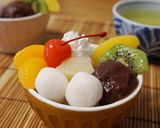 抹茶アイスと白玉フルーツのあんみつ作り方4写真