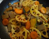 蓮根と冷蔵庫の残り野菜のきんぴら風作り方6写真