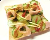 魚ニソ×胡瓜のスパイシートースト作り方5写真