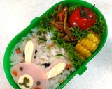 初心者／ウサギさん　キャラ弁作り方4写真