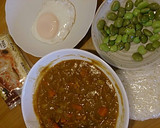 枝豆と目玉焼きのカレードリア作り方1写真