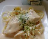 魚☆パスタ☆パンに♡うまうまソース添え作り方4写真