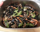 蒟蒻麺でひじき煮のリメイク焼きそば風～作り方4写真