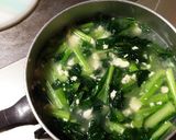 豆腐と小松菜の炒め味噌汁作り方2写真