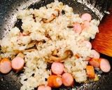 【10分】きのことウインナーの黒胡椒炒飯作り方3写真