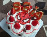 キャラ☆スパイダーマンケーキ作り方9写真