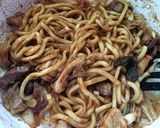 津山ホルモンうどん風ホルモンカレーうどん作り方4写真