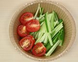 カフェごはん風レモンチキンの豆乳そうめん作り方1写真