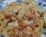 アオリイカの明太子クリームパスタ作り方3写真