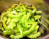ゴーヤのたぬきお浸し٩(๑>◡<๑)۶作り方1写真