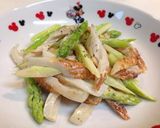 アスパラと竹輪のマヨ炒め作り方4写真