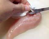 鶏ササミの筋を取る方法作り方3写真